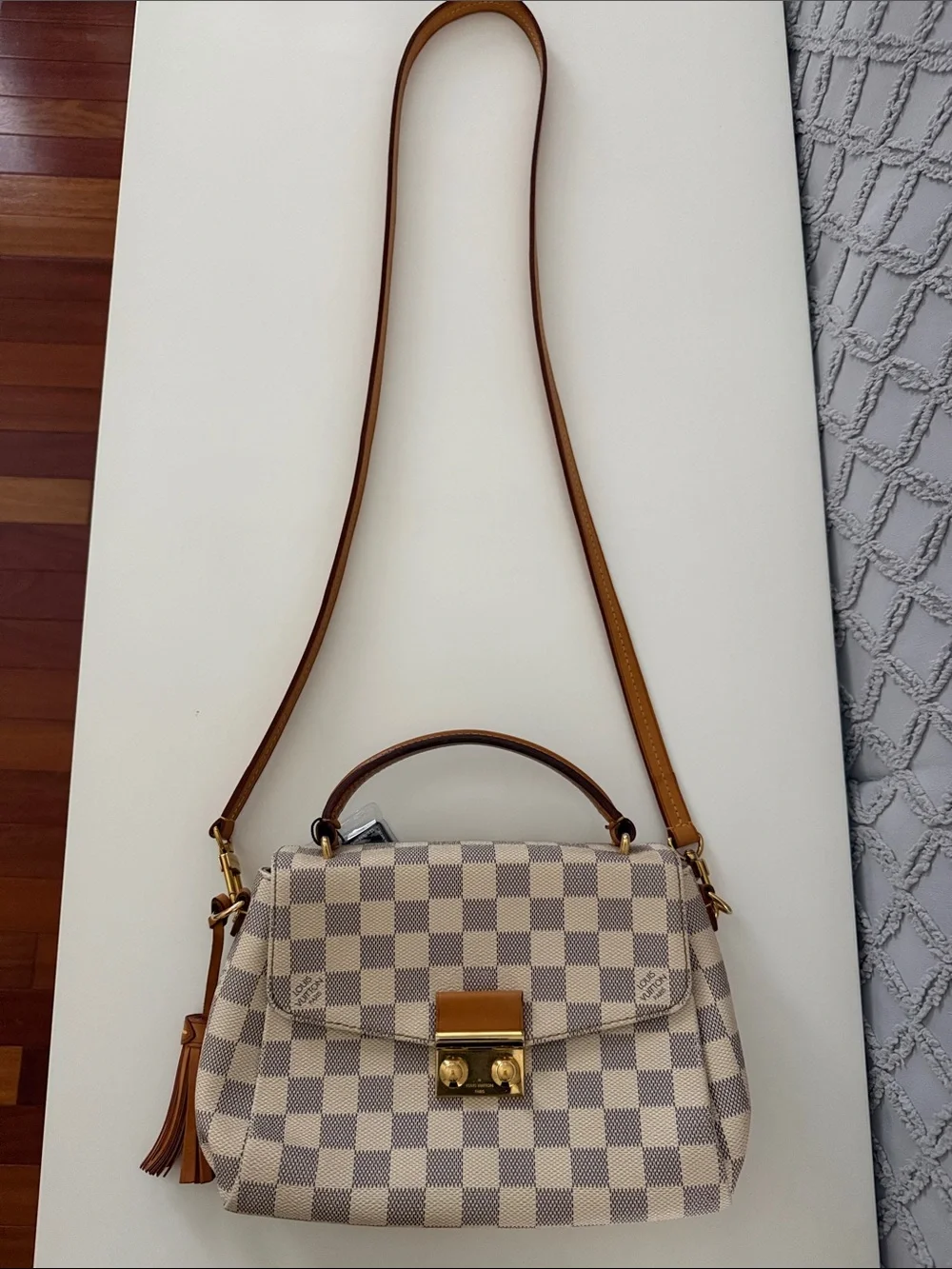 Louis Vuitton Cream and Tan Damier Top-Handle Satchel